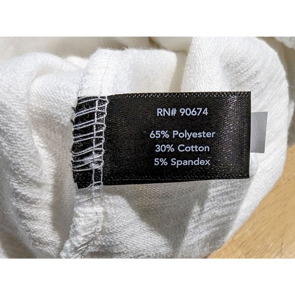 Boston Proper V neck long sleeve faux wrap front white blouse with lace Sz S - Picture 8 of 11